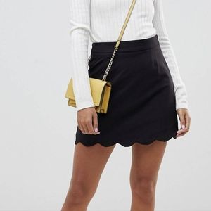 Scalloped hem black skirt from ASOS
